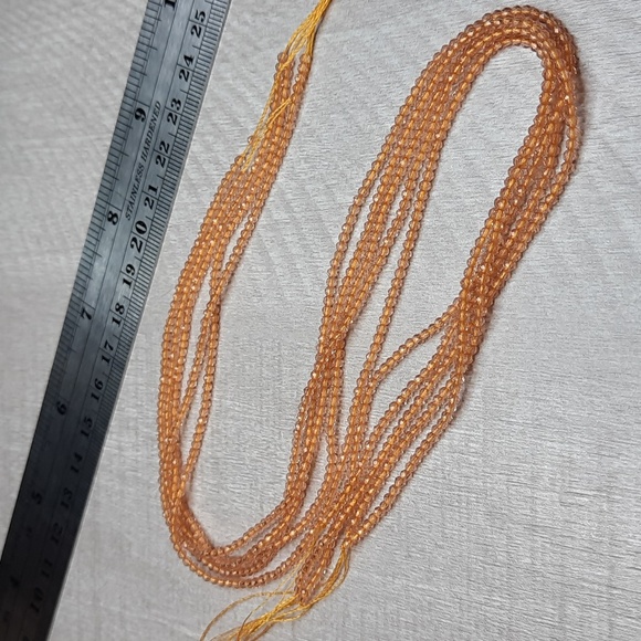 2mm Champagne Chinese Faceted Hydro Crystal 14in Strands - Picture 2 of 3